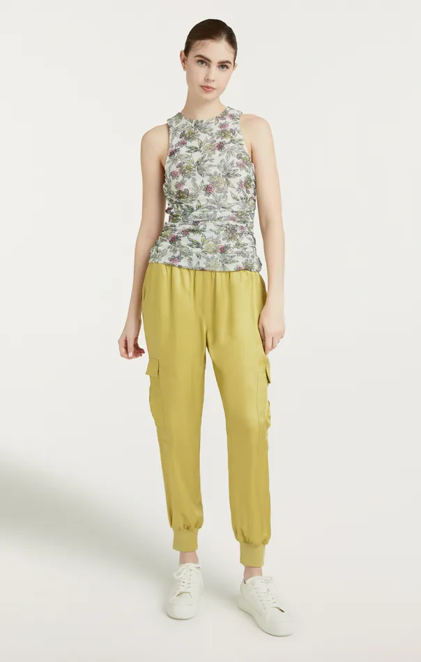 Shop Botanical Floral Dasha Top Ivory Multi Cinq Sept Tank Tops and Camisoles
