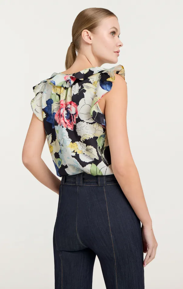 Shop Calliope Top Black Multi Cinq Sept Tank Tops and Camisoles