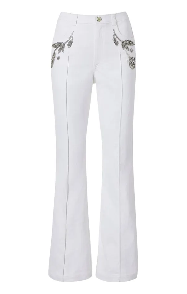 Shop Crystal Floral Haylie Pant White Cinq Sept Pants