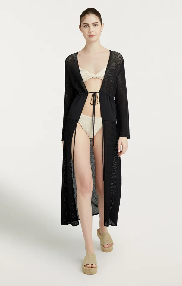 Shop Darcy Knit Cover Up Black Cinq Sept Sweaters and Knits