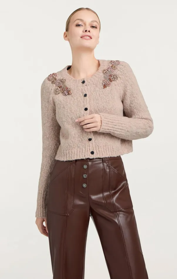 Shop Diamond Daisies Millie Cardigan Oyster Cinq Sept Sweaters and Knits