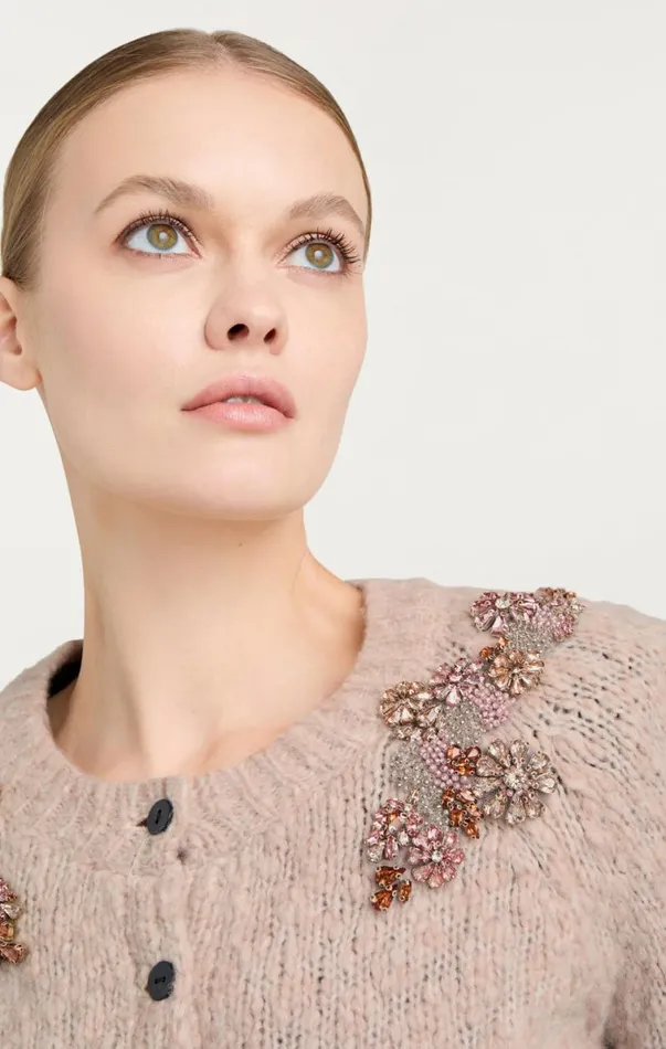 Shop Diamond Daisies Millie Cardigan Oyster Cinq Sept Sweaters and Knits