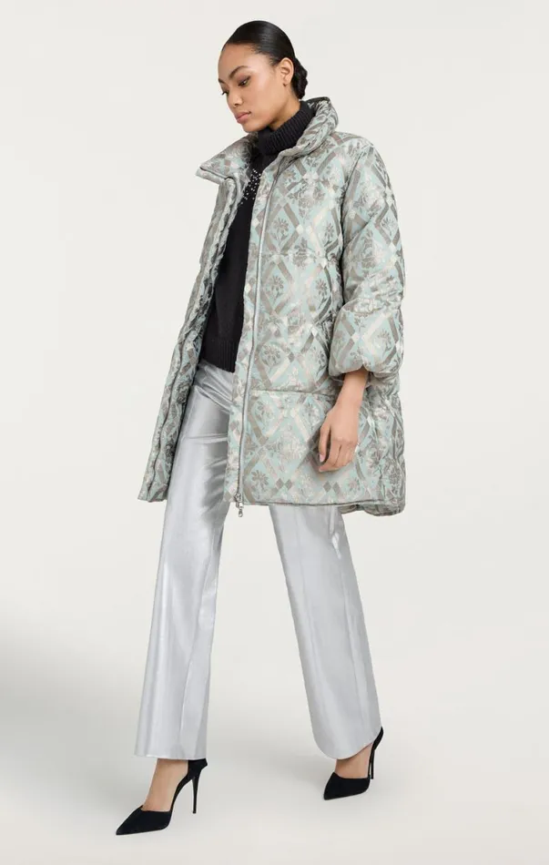 Shop Diamond Floral Hallie Puffer Celestial Blue Cinq Sept Outerwear