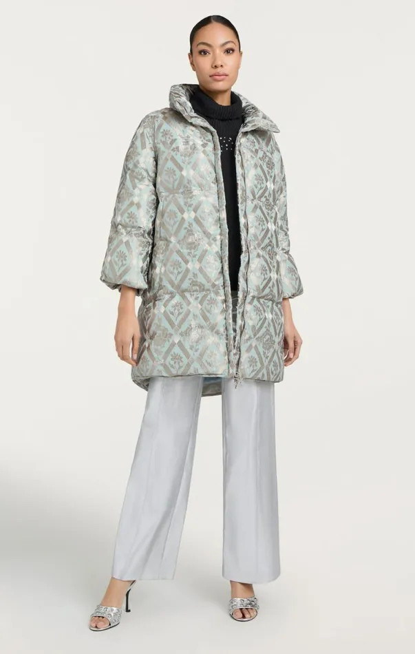 Shop Diamond Floral Hallie Puffer Celestial Blue Cinq Sept Outerwear