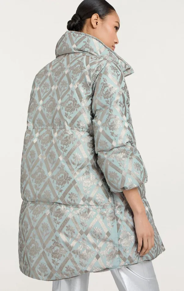 Shop Diamond Floral Hallie Puffer Celestial Blue Cinq Sept Outerwear