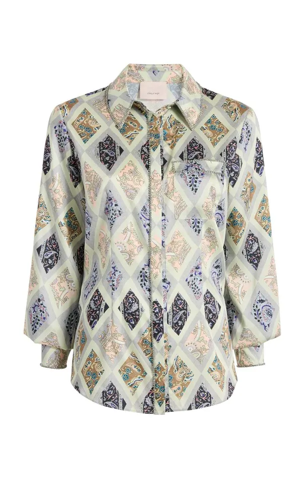 Shop Diamond Sea Blanche Top Celadon Multi Cinq Sept Long Sleeve Tops