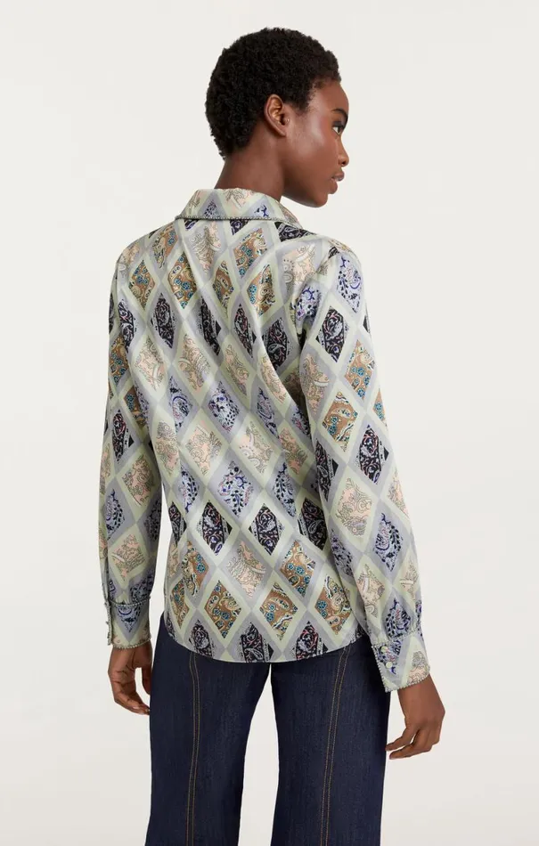 Shop Diamond Sea Blanche Top Celadon Multi Cinq Sept Long Sleeve Tops