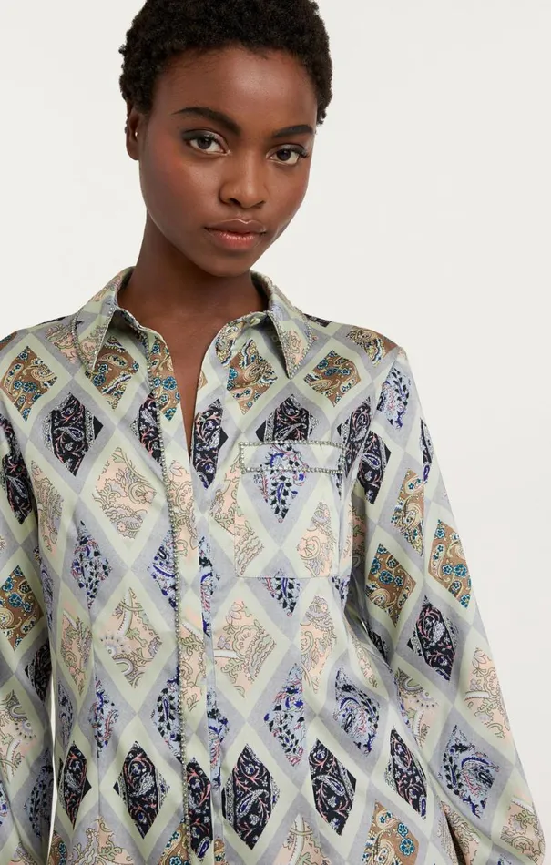 Shop Diamond Sea Blanche Top Celadon Multi Cinq Sept Long Sleeve Tops