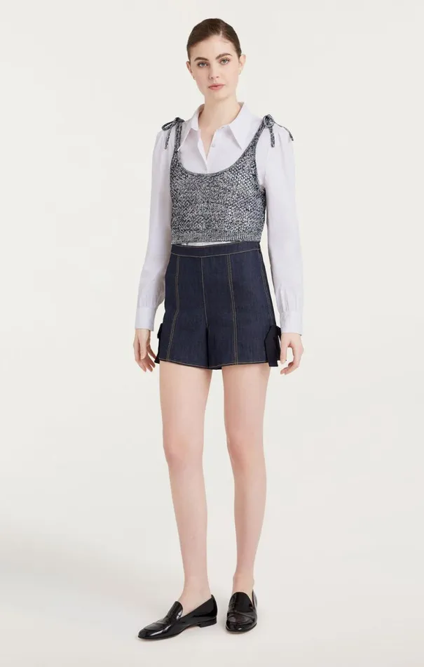Shop Elodie Top Navywhite Cinq Sept Long Sleeve Tops