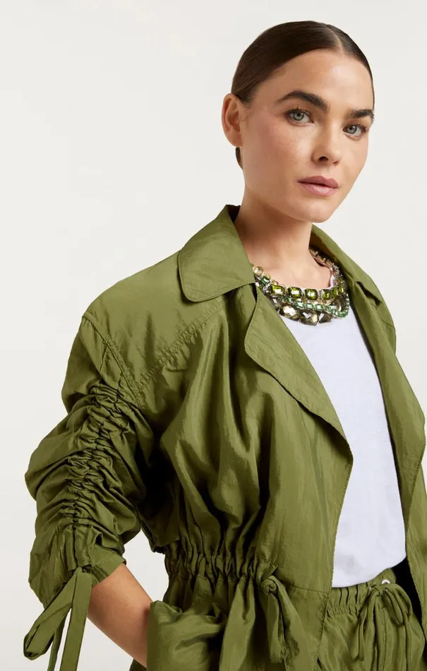 Shop Emmeline Jacket Olive Green Cinq Sept Outerwear