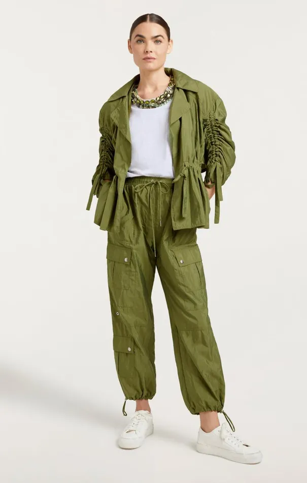 Shop Emmeline Jacket Olive Green Cinq Sept Outerwear