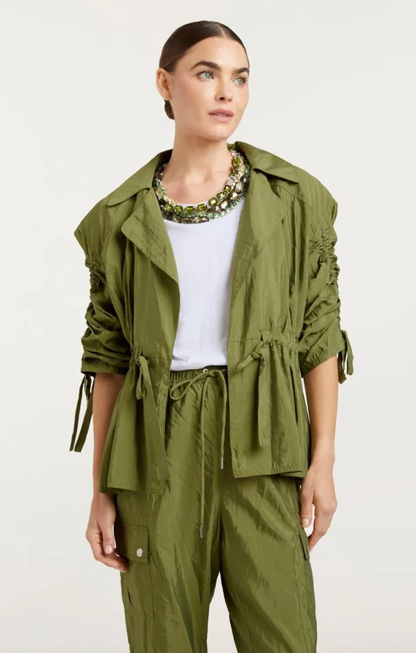 Shop Emmeline Jacket Olive Green Cinq Sept Outerwear