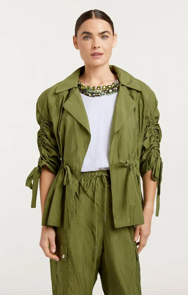Shop Emmeline Jacket Olive Green Cinq Sept Outerwear
