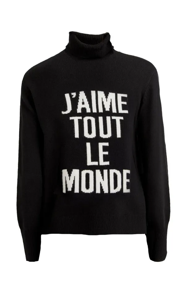 Shop J039aime Tout Le Monde Turtleneck Blackwhite Cinq Sept Long Sleeve Tops