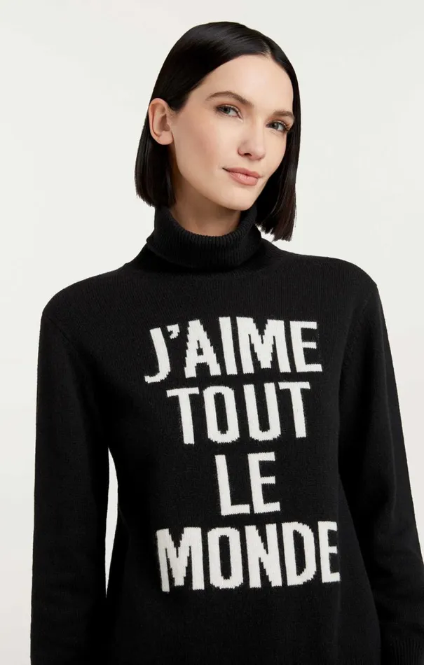 Shop J039aime Tout Le Monde Turtleneck Blackwhite Cinq Sept Long Sleeve Tops