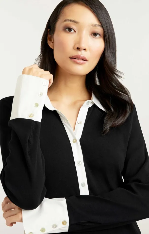 Shop Jaden Top Blackwhite Cinq Sept Long Sleeve Tops