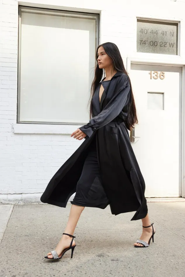 Shop Jayla Trench Black Cinq Sept Outerwear