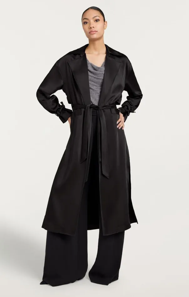 Shop Jayla Trench Black Cinq Sept Outerwear