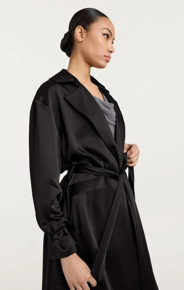 Shop Jayla Trench Black Cinq Sept Outerwear