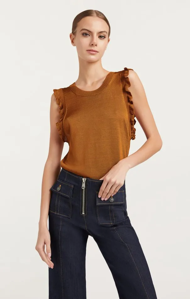 Shop Knit Lenore Top Pecan Cinq Sept Sweaters and Knits