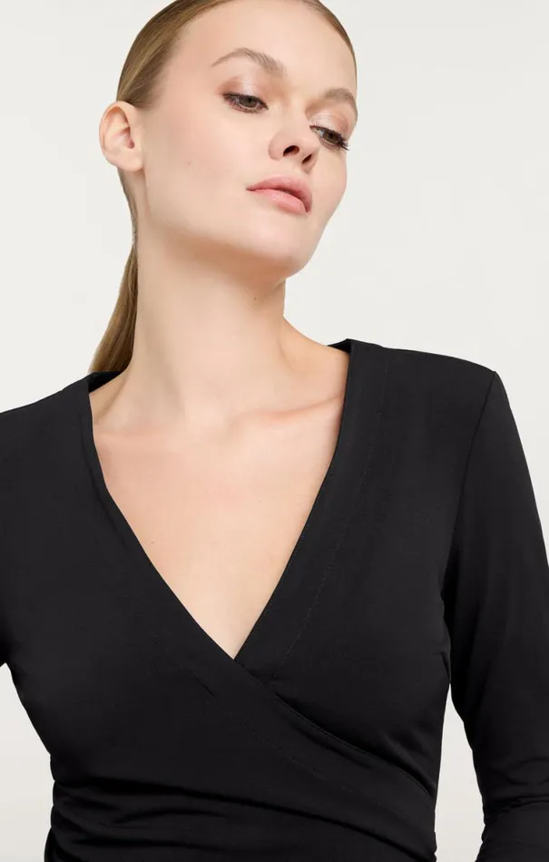 Shop Lina Top Black Cinq Sept Long Sleeve Tops