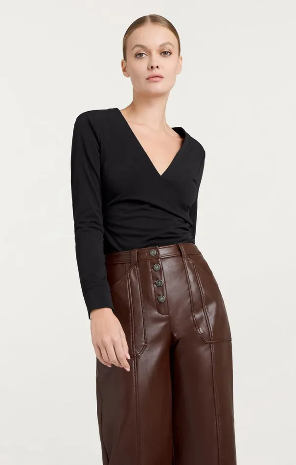 Shop Lina Top Black Cinq Sept Long Sleeve Tops