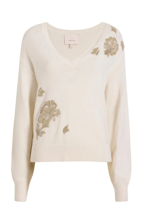 Shop Maybelline Pullover Ivorysilver Cinq Sept Sweaters and Knits