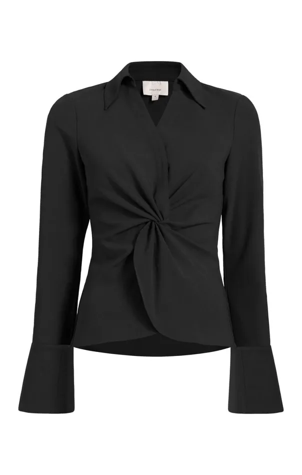 Shop Mckenna Top Black Cinq Sept Long Sleeve Tops