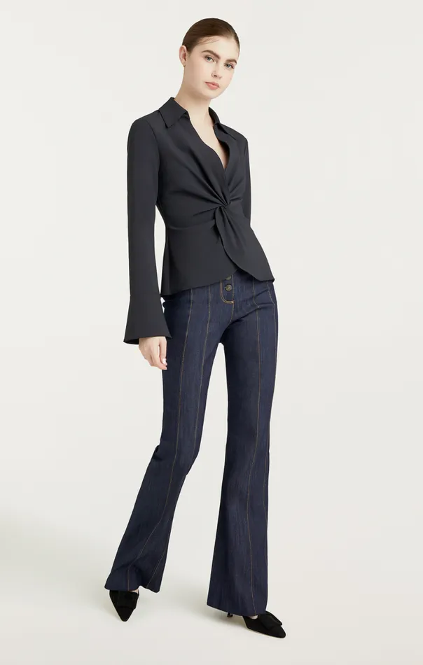 Shop Mckenna Top Black Cinq Sept Long Sleeve Tops