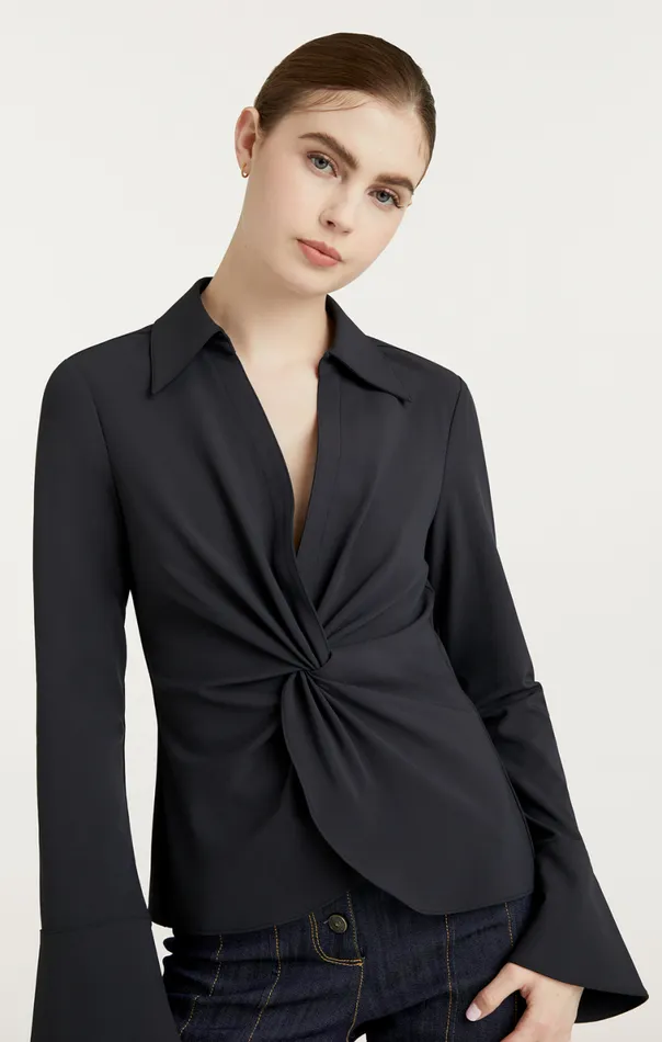 Shop Mckenna Top Black Cinq Sept Long Sleeve Tops