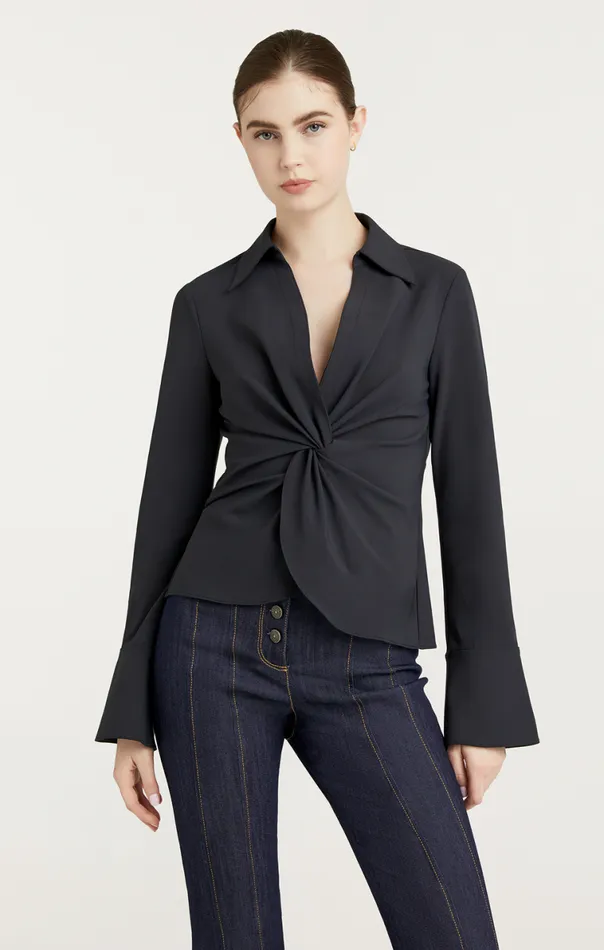 Shop Mckenna Top Black Cinq Sept Long Sleeve Tops