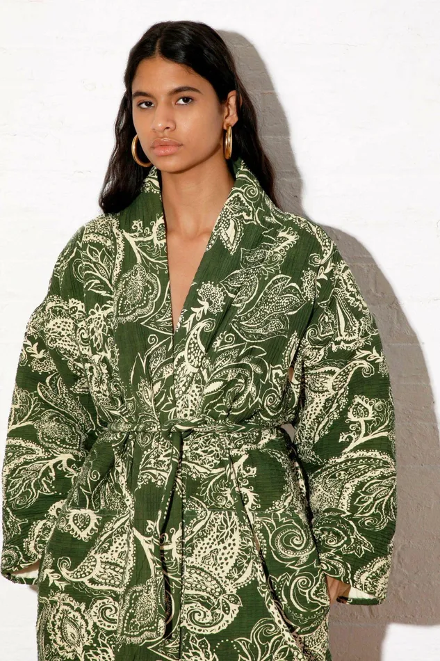 Shop Outerwear Mara Hoffman Kathya Coat Green Shop Outerwear Mara Hoffman Kathya Coat Green