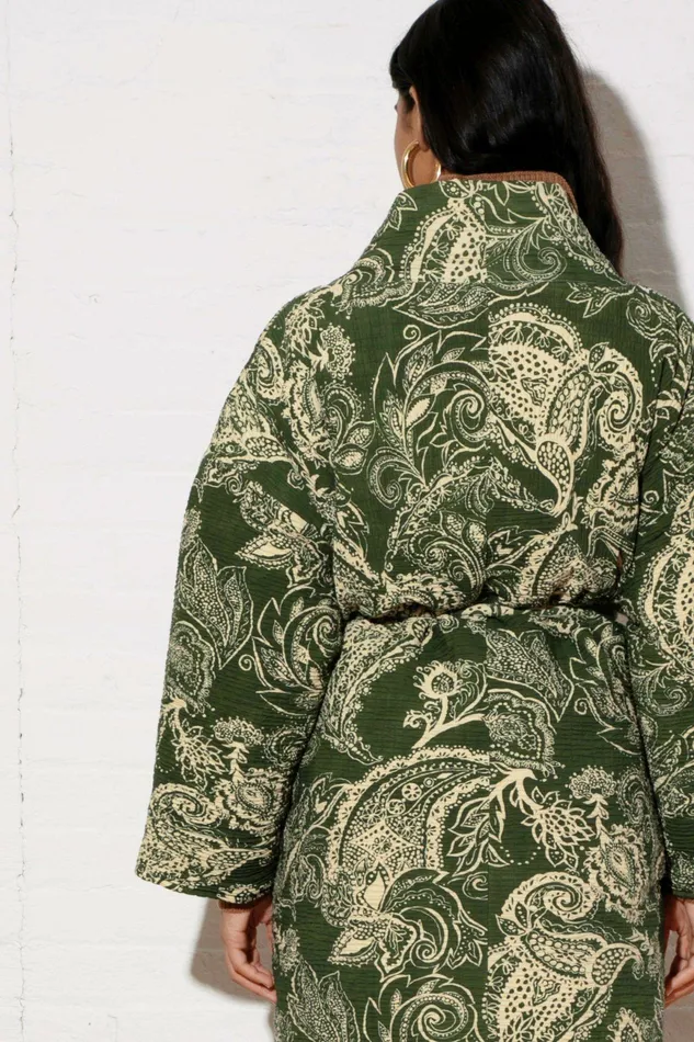 Shop Outerwear Mara Hoffman Kathya Coat Green Shop Outerwear Mara Hoffman Kathya Coat Green