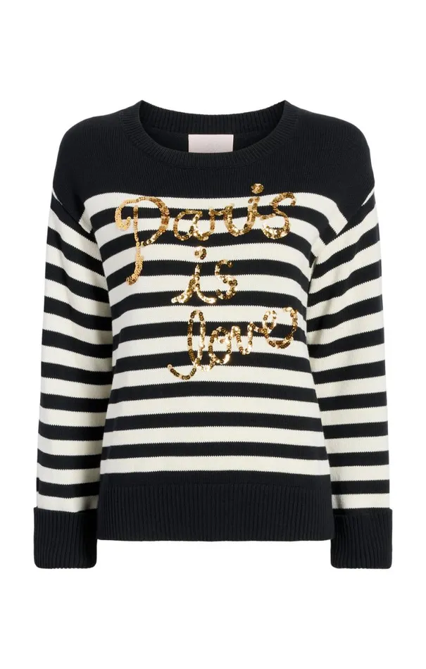 Shop Paris Is Love Pullover Blackivory Cinq Sept Sweaters and Knits