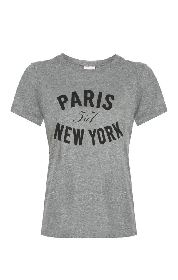 Shop Paris New York Tee Heather Greyblack Cinq Sept Tees
