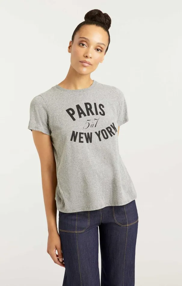 Shop Paris New York Tee Heather Greyblack Cinq Sept Tees