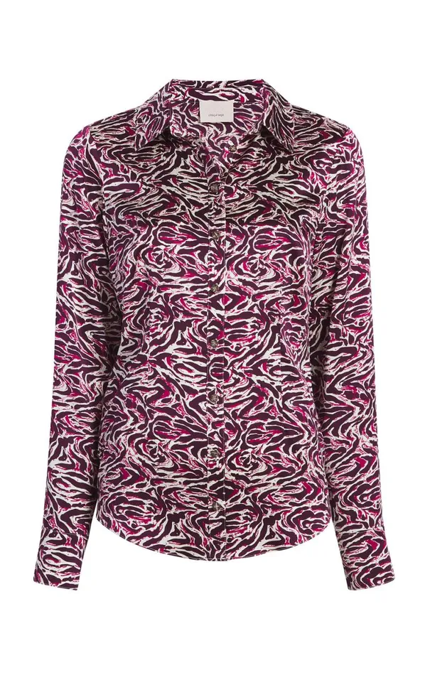 Shop Petra Top Inkstrokes Dark Plum Multi Cinq Sept Long Sleeve Tops