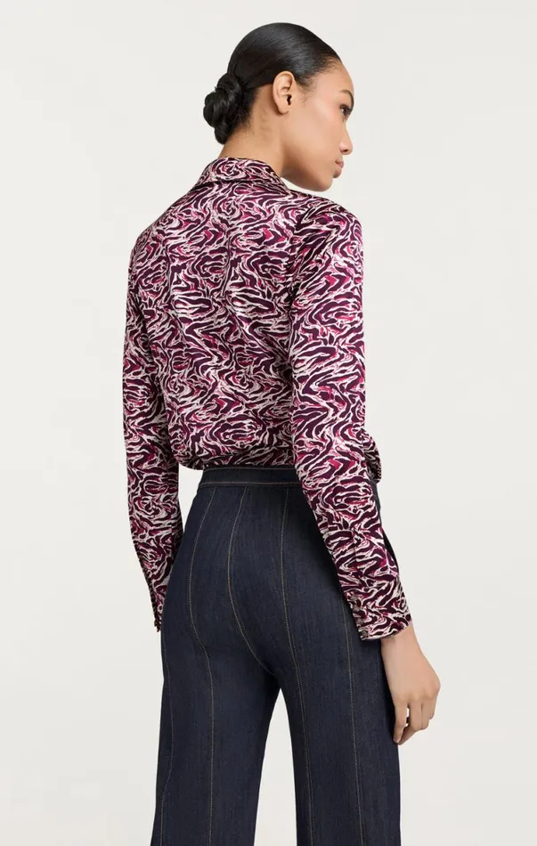 Shop Petra Top Inkstrokes Dark Plum Multi Cinq Sept Long Sleeve Tops