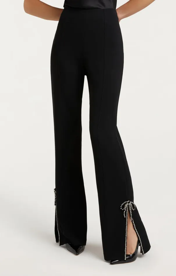 Shop Rhinestone Bow Kali Pant Black Cinq Sept Pants
