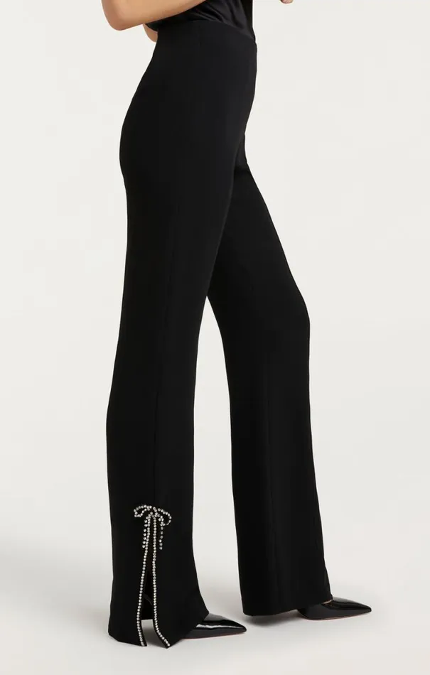 Shop Rhinestone Bow Kali Pant Black Cinq Sept Pants