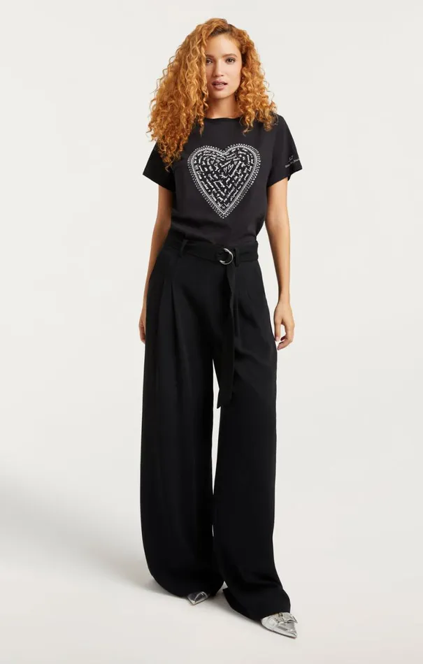 Shop Rhinestone Love Letter Heart Tee Blackwhite Cinq Sept Tees