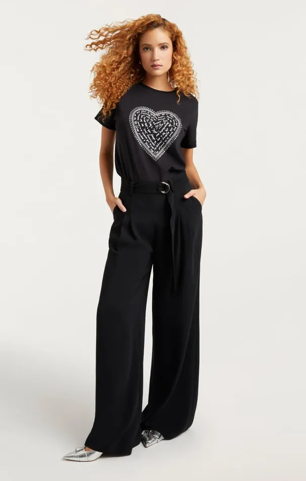 Shop Rhinestone Love Letter Heart Tee Blackwhite Cinq Sept Tees