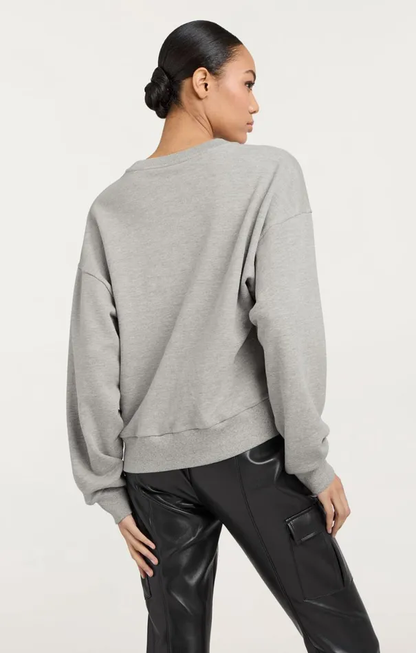 Shop Rhinestone Paris New York Brandy Pullover Heather Greyblack Cinq Sept Long Sleeve Tops