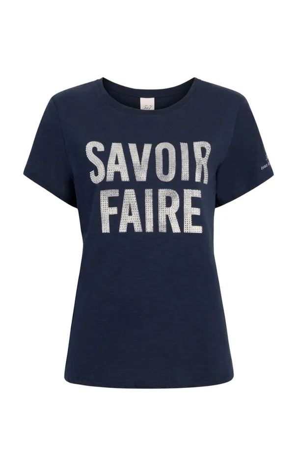 Shop Rhinestone Savoir Faire Tee Navywhite Cinq Sept Tees