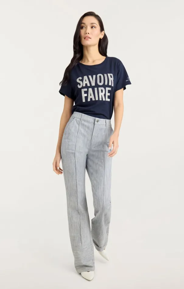 Shop Rhinestone Savoir Faire Tee Navywhite Cinq Sept Tees