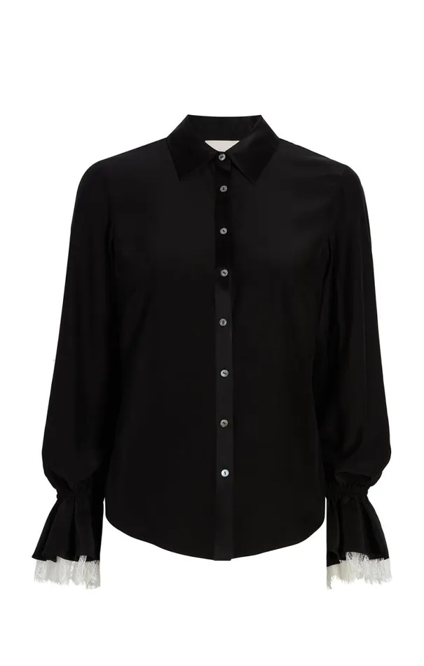 Shop Roxie Top Blackivory Cinq Sept Long Sleeve Tops