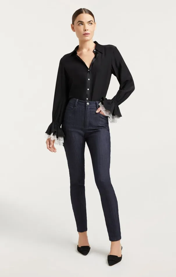 Shop Roxie Top Blackivory Cinq Sept Long Sleeve Tops