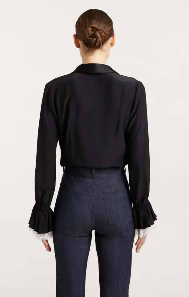 Shop Roxie Top Blackivory Cinq Sept Long Sleeve Tops
