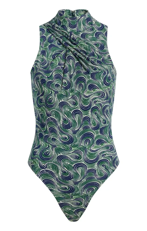 Shop Roxine Bodysuit Dark Emerald Multi Cinq Sept Tank Tops and Camisoles