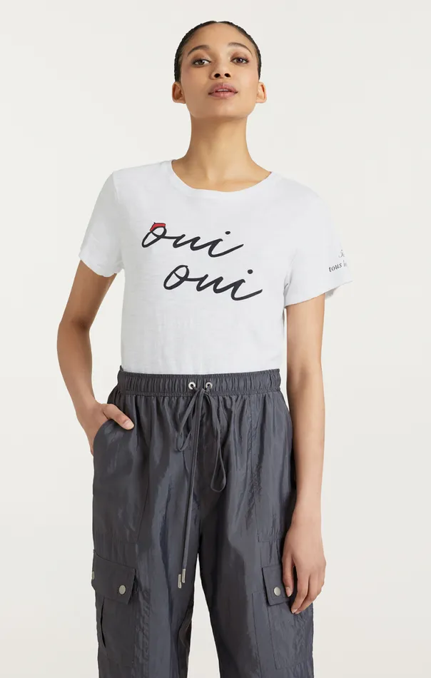 Shop Shrunken Oui Oui Tee Whiteblack Cinq Sept Tees